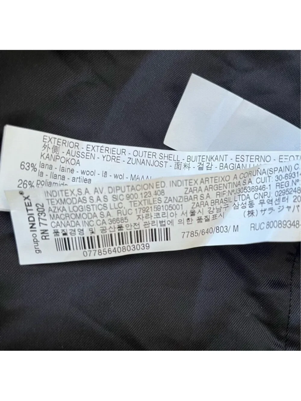 NEW ZARA DOUBLE BREASTED MANTECO PREMIUM QUALITY FABRICS COAT GRAY Sz M - Picture 10 of 12